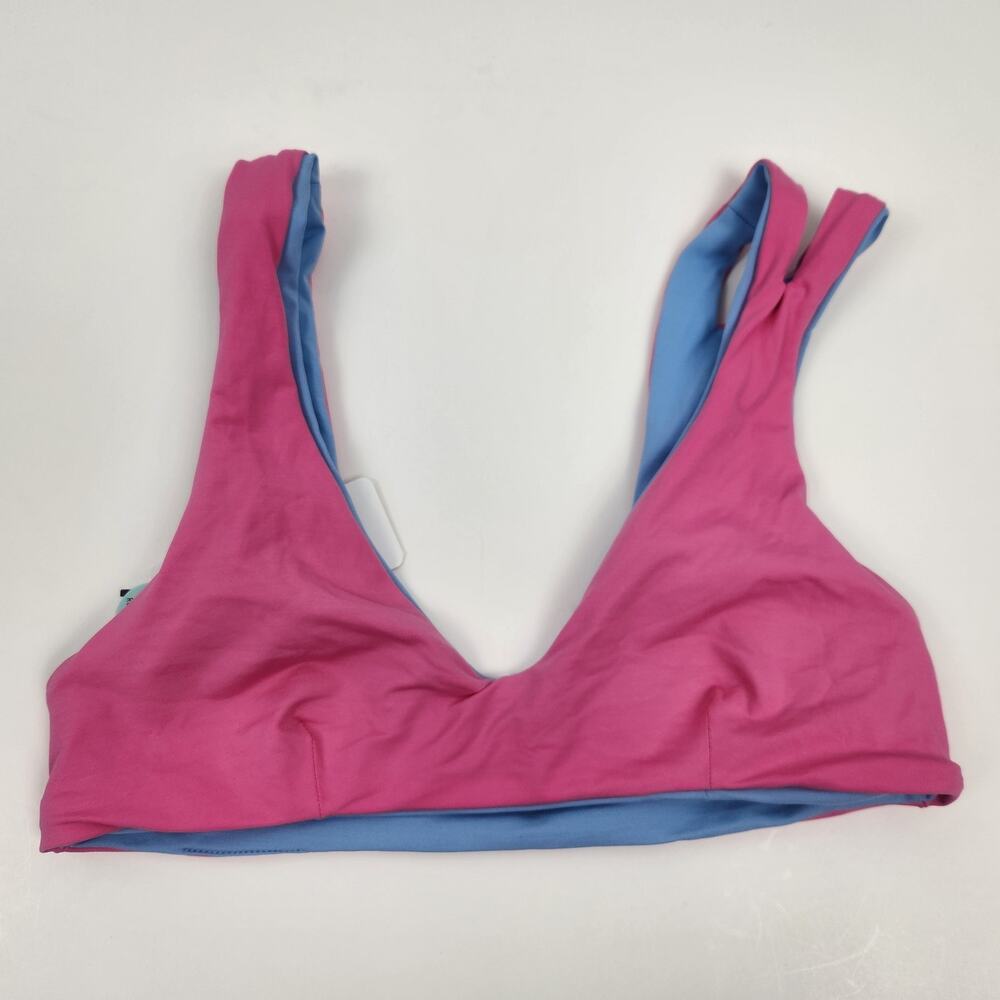 L*Space One Wave Reversible Bikini Top in Blue Pink Size Medium NWT - Picture 3 of 6